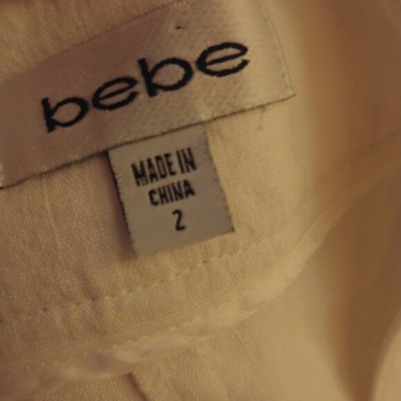 Y2K Bebe linen blend lowrise slightly flared pants size 2 - Picture 8 of 13